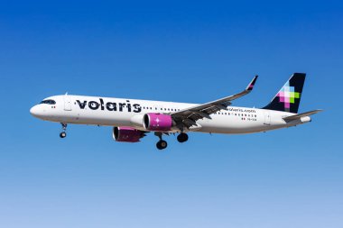 Las Vegas, ABD - 15 Ekim 2024: Volaris Airbus A321 neo uçağı ABD 'deki Las Vegas Havalimanı' nda.