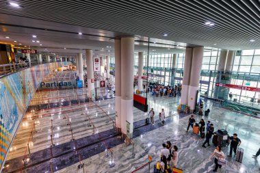 Macau, Çin - 5 Nisan 2024: Çin 'deki Macau Havaalanı Terminal Binası.