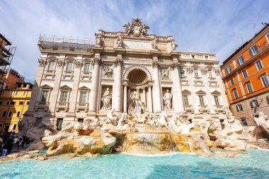 İtalya 'daki Roma Fontana di Trevi Fountain Barok Anıtı