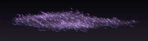 Burbujas Jabón Realistas Con Reflejos Arco Iris Espuma Baño Rosa — Archivo Imágenes Vectoriales