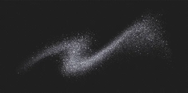 Salpicadura Brillo Plateado Explosión Polvo Estrella Brillante Efecto Pulverización Brillo — Archivo Imágenes Vectoriales