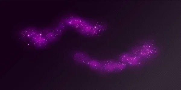Magic Cloud Sparkles Purple Fairy Stardust Sparks Shiny Fog Witch — Vetor de Stock