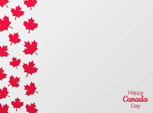 Kağıt Kesim Tarzında Kanada Günü Kutlamaları Kırmızı Akçaağaç Mutlu Kanada — Stok Vektör