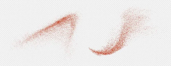 Chilipulver Spritzt Getrockneter Pfeffer Explodiert Fliegender Würziger Paprika Platzt Dynamischer — Stockvektor