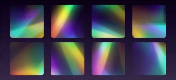 Kristallbrechung Aufkleber Leck Flare Regenbogen Sonnenlicht Effekt Holographische Reflexionen Abgerundeter Stockillustration
