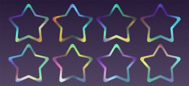 Kristal kırılma çerçevesi, gökkuşağı güneş ışığı sınırı prizma ışık efekti, yıldız şeklinde holografik yansımalar. Bulanık optik ışınlar. Klasik kaleydoskop etkisi. Vektör tasarım ögesi.