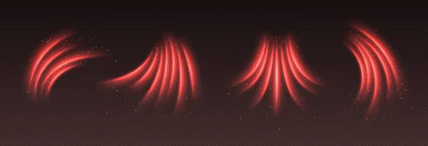 Heiße Luftströmung Warmer Heizungswind Rotlichtpfade Mit Funkeln Glühender Bewegungseffekt Abstrakte Vektorgrafiken