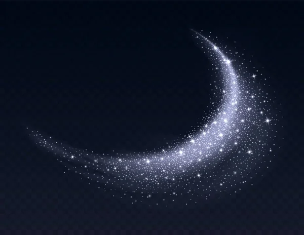 Облако Серебристой Пыли Искрами Темном Фоне Звездная Пыль Сверкающий Фон — стоковый вектор