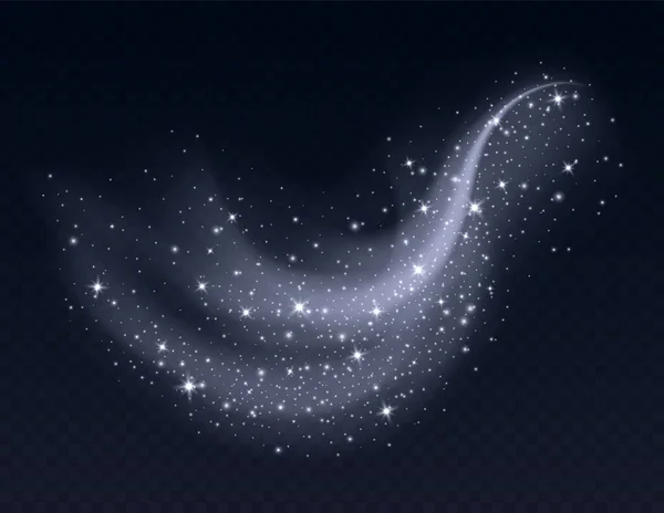 Silberne Staubwolke Mit Funkeln Auf Dunklem Hintergrund Sternenstaub Funkelt Hintergrund lizenzfreie Stockvektoren