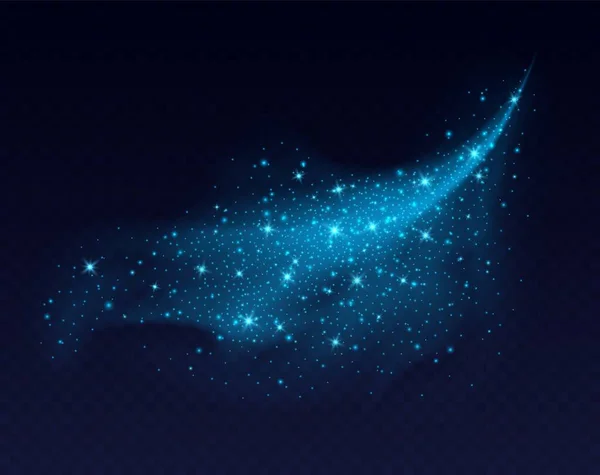 Blaue Staubwolke Mit Funkeln Auf Dunklem Hintergrund Sternenstaub Funkelt Hintergrund lizenzfreie Stockillustrationen