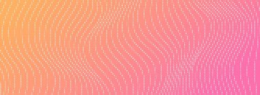 Soyut yarım ton dalgalı arka plan, eski nokta gradyanı, pembe ve turuncu gradyan ile modern dinamik zemin. Vektör illüstrasyonu.