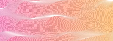 Dalga çizgileri soyut arka plan, hareketli optik efektli beyaz dalgalı çizgiler. Asgari çizim, grafik eğrileri. Gradyan arkaplan üzerindeki modern vektör illüstrasyonu.