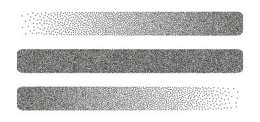 Siyah tahıl dokusunda soyut şekiller. Noktalı kum etkisi, noktalardan gelen gradyan şekiller. Vektör illüstrasyonu.