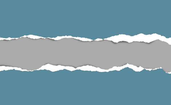 Torn paper, notebook page with ripped edges, notepaper piece for scrapbooking. Vector illustration.