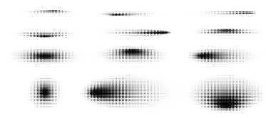 Soyut yarım ton gölgeler, yuvarlak şekilli grafik elementler, soluk dairesel grafik dokular. Vektör illüstrasyonu.