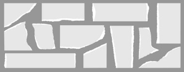 Yırtık kağıt parçaları, yırtık kenarlı defter sayfaları, hatıra defteri için not kağıdı parçaları. Vektör illüstrasyonu.