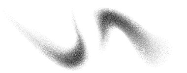 Nokta işi soyut şekiller, siyah tahıl dokusu, soyut benek kum etkisi, noktalardan eğim. Vektör illüstrasyonu.