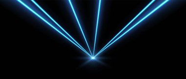 Lazer ışınları, konser ya da gece kulübü ışıkları ışık efekti. Lazerler hareket halinde, soyut bir bakış açısı var. Vektör illüstrasyonu.