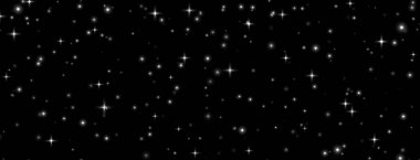 Beyaz yıldızların arka planı, parlak parıltılar, sihirli parıltılar, yıldızlı gece konsepti. Vektör illüstrasyonu.