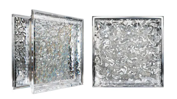  İç tasarım için şeffaf cam blok. Estetik ve modern şekilli. Ev, banyo ve ofis için çeşitli binalar. 3 Boyutlu Hazırlama