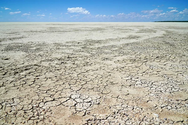 Dürre Klimawandel Bild Der Ausgetrockneten Salzpfanne Stockbild
