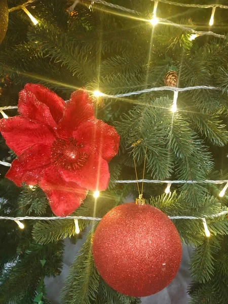 クリスマスツリー上のクリスマスの装飾 — ストック写真