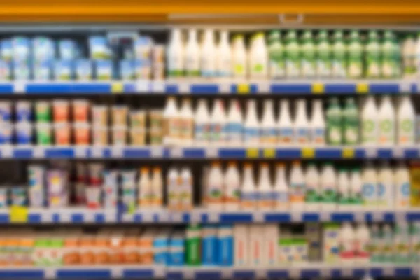 Fondo Abstracto Desenfocado Concepto Tienda Comestibles Refrigerador Del Supermercado Con —  Fotos de Stock