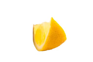 Bir dilim limon Narenciye meyve beyaz arka plan üzerinde izole. Limon dilimi ile gölge