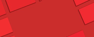 Kırmızı desenli kırmızı arka planda sıra sıra dizilmiş yatay kırmızı kartvizitlerin bir kopyası. Pankart