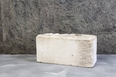 tuğla gri beton zemin üzerine. Uzay kopyalayın. Üstten görünüm