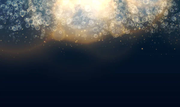 Золоті Блискучі Зоряні Пилові Вогні Світло Впливає Фон Частинок Графічна — стоковий вектор