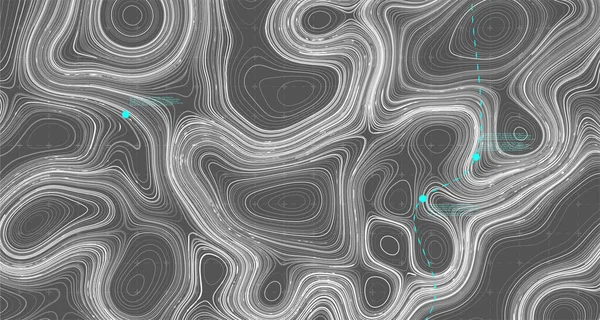 Abstrakt Topografisk Kontur Linjer Och Konturer Kurva Moderna Linjer Grafiskt — Stock vektor
