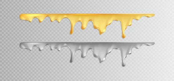 Рідке Золото Срібло Краплі Дорогоцінних Металів Графічна Концепція Вашого Дизайну — стоковий вектор