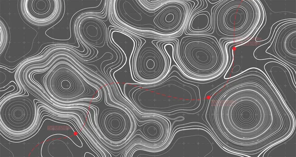 Abstrakt Topografisk Kontur Linjer Och Konturer Kurva Moderna Linjer Grafiskt — Stock vektor