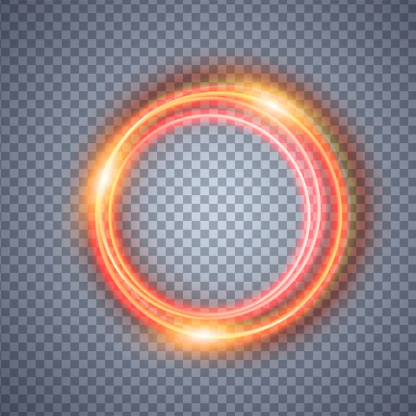Magisch Gouden Cirkel Licht Effect Illustratie Geïsoleerd Achtergrond Grafisch Concept — Stockvector