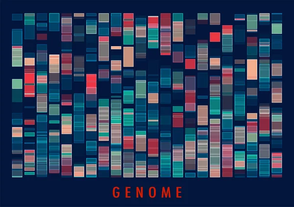 Test Dna Mapa Genomu Wizualizacja Dużych Zbiorów Abstrakcyjna Reprezentacja Infografiki — Wektor stockowy