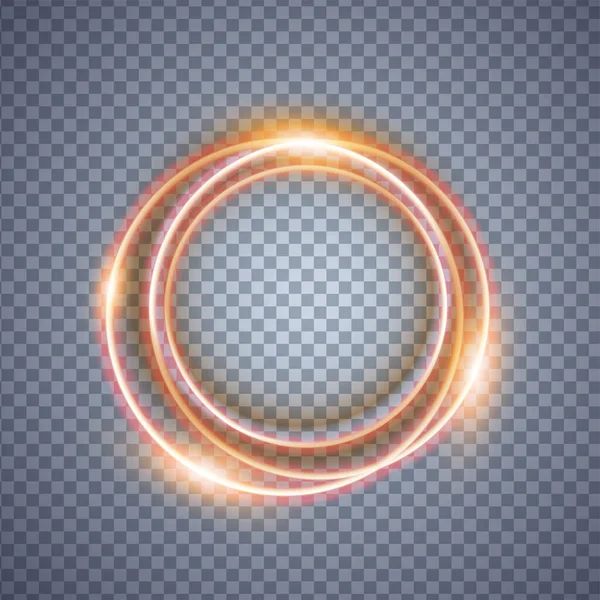 Magický Zlatý Kruh Světelný Efekt Ilustrace Izolovaná Pozadí Grafický Koncept — Stockový vektor