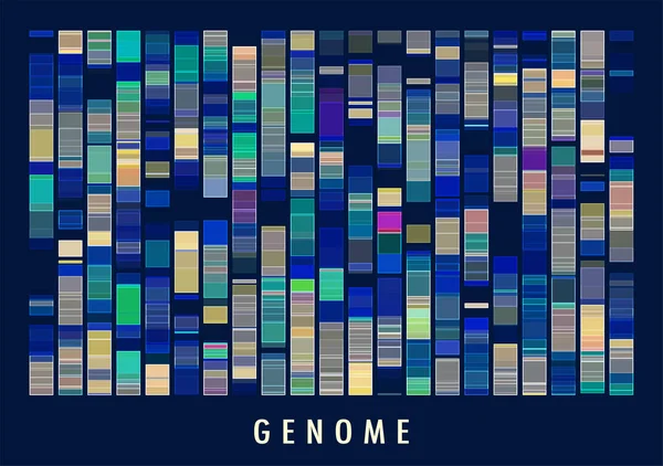 Геномний Тест Днк Карта Геному Велика Візуалізація Даних Абстрактне Представлення — стоковий вектор