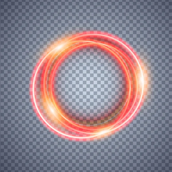 Magisch Gouden Cirkel Licht Effect Illustratie Geïsoleerd Achtergrond Grafisch Concept — Stockvector