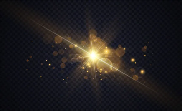Ефекти Золотих Сяючих Вогнів Абстрактна Магічна Ілюстрація Графічна Концепція Вашого — стоковий вектор