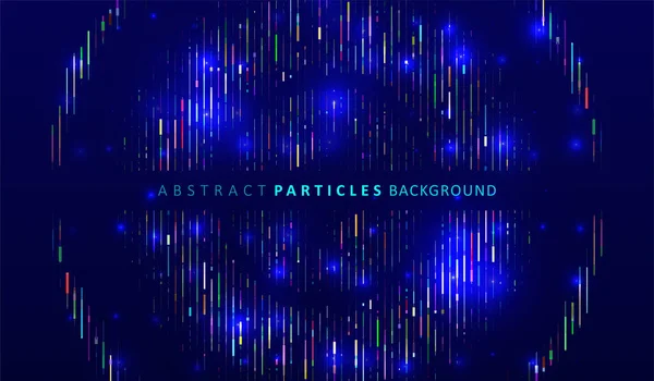 Particles Liquid Dynamic Flow Glittering Dust Lights Graphic Concept Your — Stock Vector