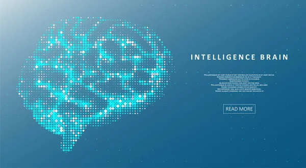 Illustration Intelligence Artificielle Cerveau Concept Apprentissage Automatique Flux Dynamique Liquide — Image vectorielle