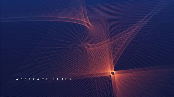 Líneas Abstractas Sobre Fondo Azul Concepto Gráfico Para Diseño — Vector de stock