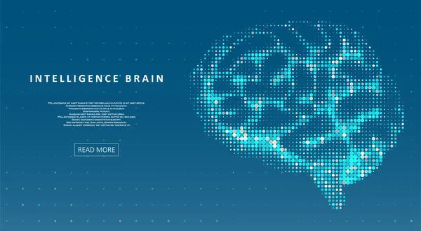 Illustration Intelligence Artificielle Cerveau Concept Apprentissage Automatique Flux Dynamique Liquide — Image vectorielle