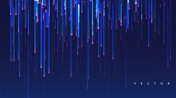 Leuchtende Linien Auf Blauem Hintergrund Abstrakte Moderne Linien Kühle Verlaufsformen — Stockvektor