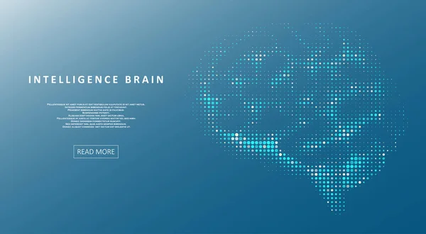 Ilustración Inteligencia Artificial Del Cerebro Concepto Aprendizaje Automático Partículas Flujo — Vector de stock