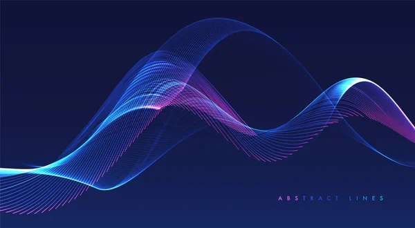 Abstrakt Färgade Dynamiska Vågor Modernt Abstrakt Omslag Färgglada Kurvlinjer Grafiskt — Stock vektor