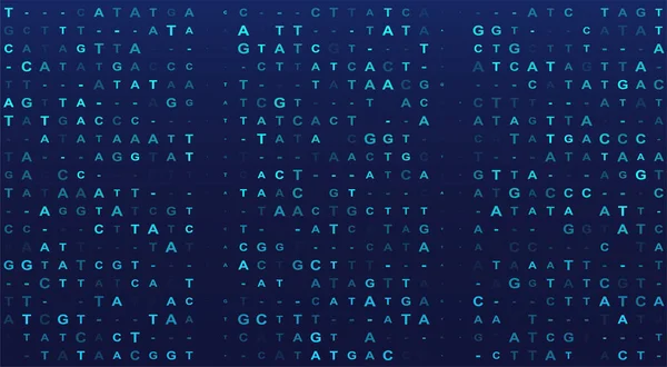 Big Genomic Data Visualization Digital Agct Code Four Bases Dna — Stock Vector