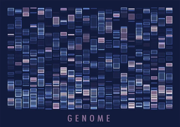 Teste Genómico Adn Mapa Genómico Visualização Big Data Representação Infográfica — Vetor de Stock