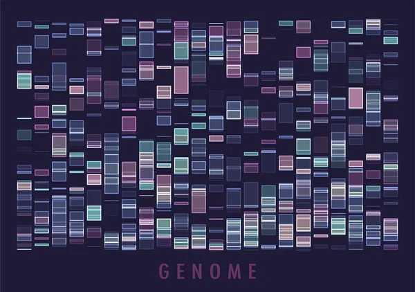 Teste Genómico Adn Mapa Genómico Visualização Big Data Representação Infográfica —  Vetores de Stock